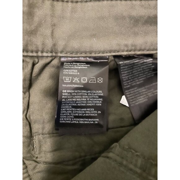 H&M Cargo Pants 10 Green Street Style Jogger - Picture 12 of 13